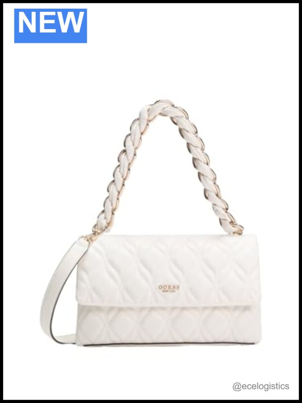 Faux Leather Flap Crossbody Bag Gold Hardware